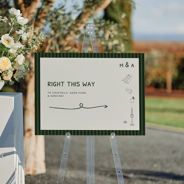 Hand Drawn Recipe Standard Direction Sign Medium Dark Camo Standard Indoor Foam Core M Direction