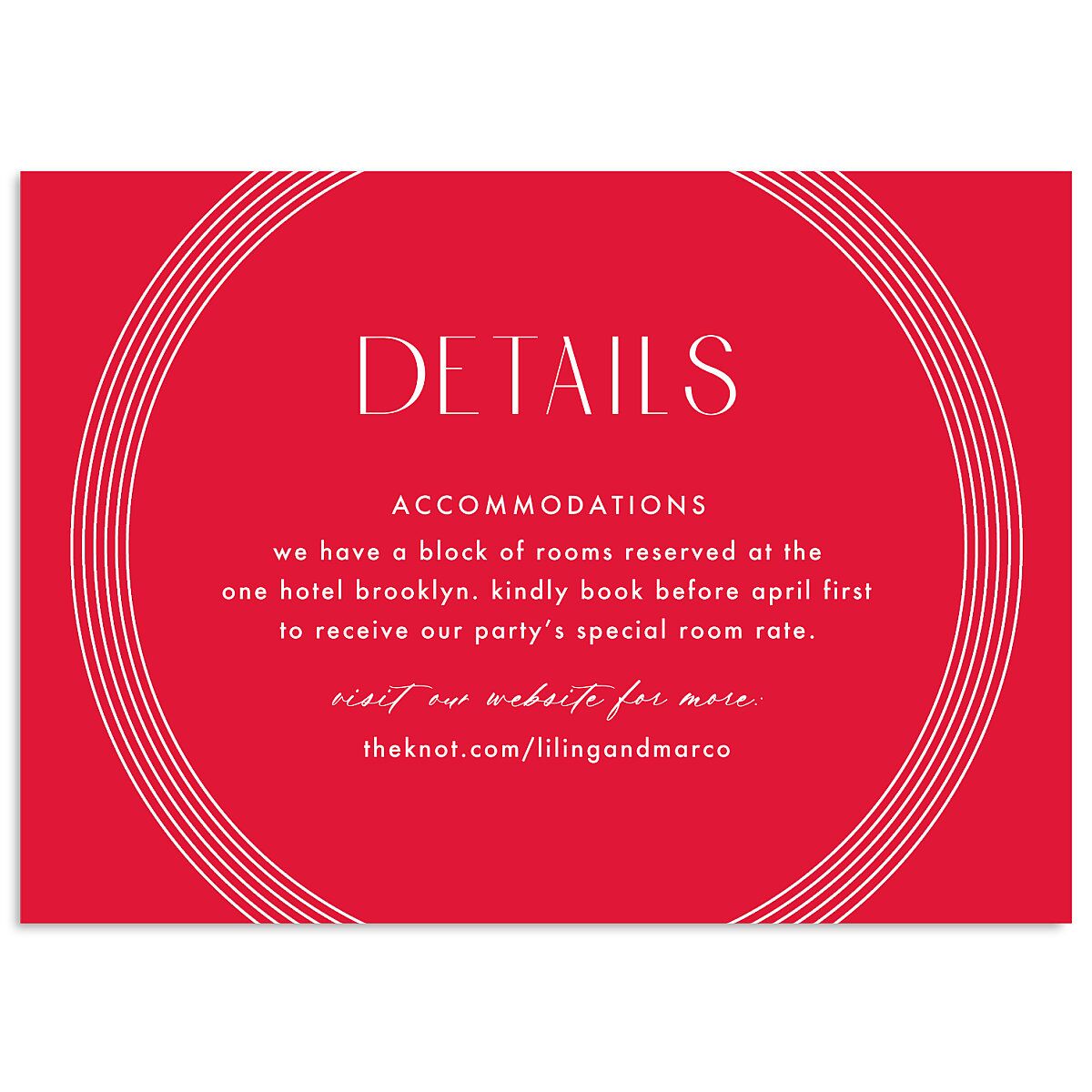Lucky Circle Wedding Enclosure Cards