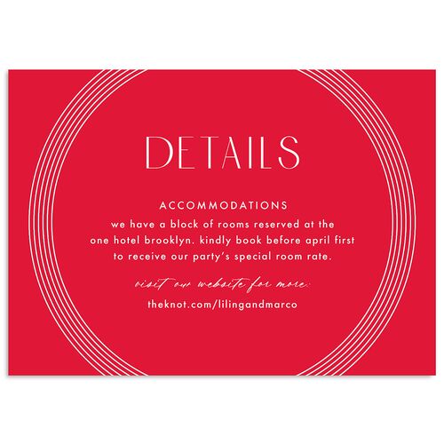 Lucky Circle Wedding Enclosure Cards True Red Signature