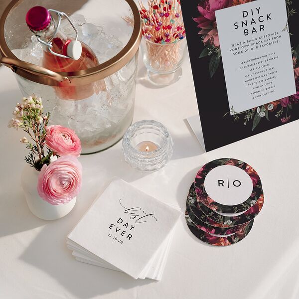 Blooming Botanical Menu Bended Tabletop Sign X-small Midnight Standard Plastic XS Tabletop Menu