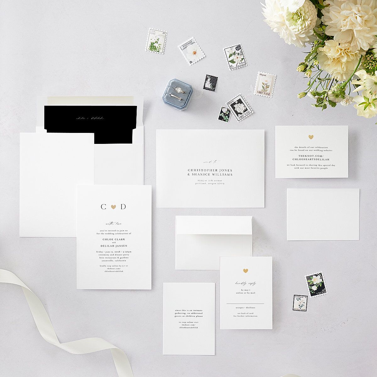 Dainty Heart Wedding Invitations — view 5