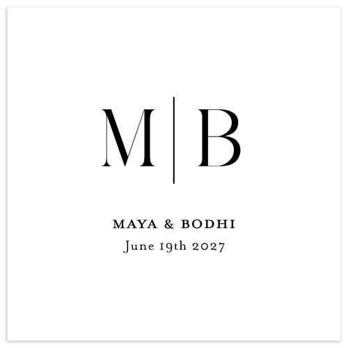 Monogram Portrait Luncheon Napkins Pure White Napkin Uncoined