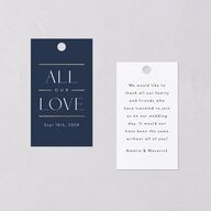 Estate Favor Gift Tags Gold Moody Blue Signature