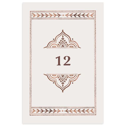 Indian Painted Henna Table Numbers Chestnut Signature
