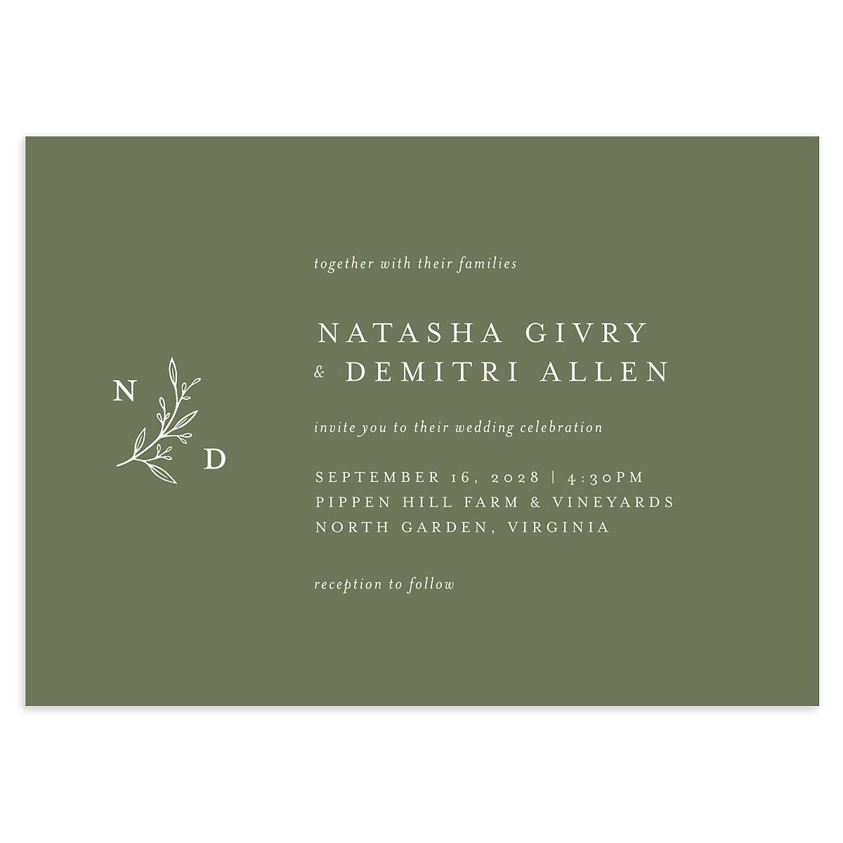 Botanical Monogram Wedding Invitations