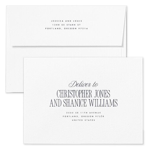 Hollywood Holiday Holiday Card Envelopes Blue Dark Navy Both Recipient and Return Addresses Standard Signature