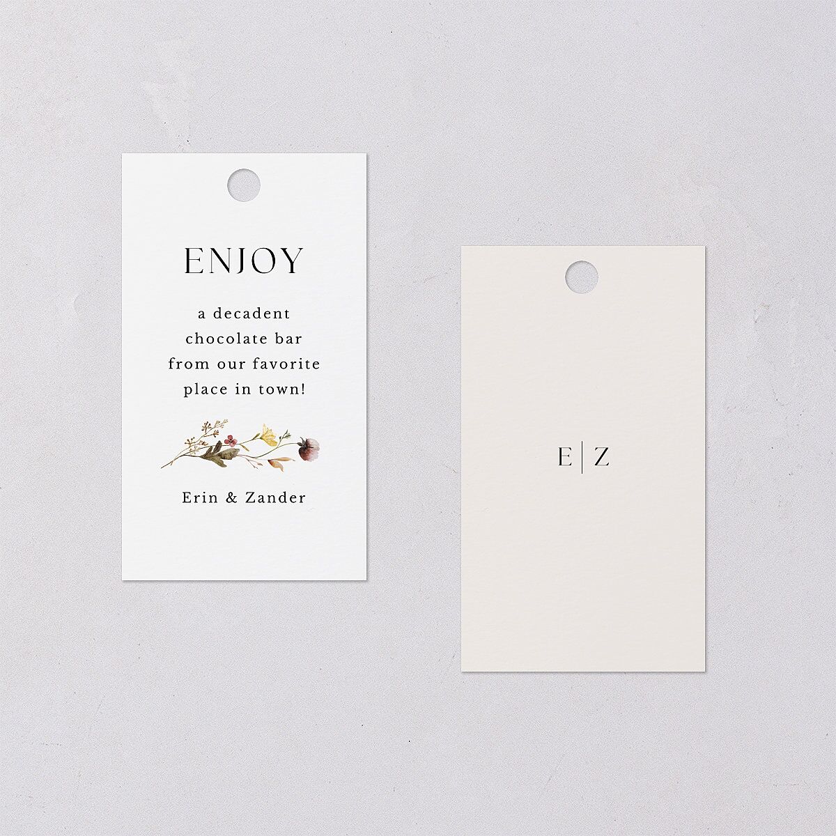 Simple Bohemian Wildflowers Favor Gift Tags Cotton Signature