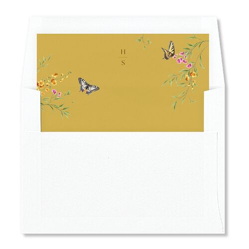 Rustic Butterfly Garden Envelope Liners Walnut Standard