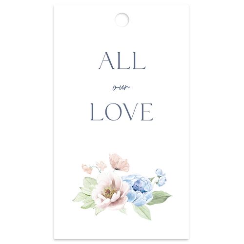 Whimsical Maximalist Floral Favor Gift Tags Sea Blue Signature