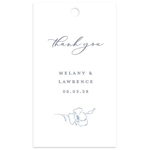 Floral Adornment Favor Gift Tags Dusty Blue Signature