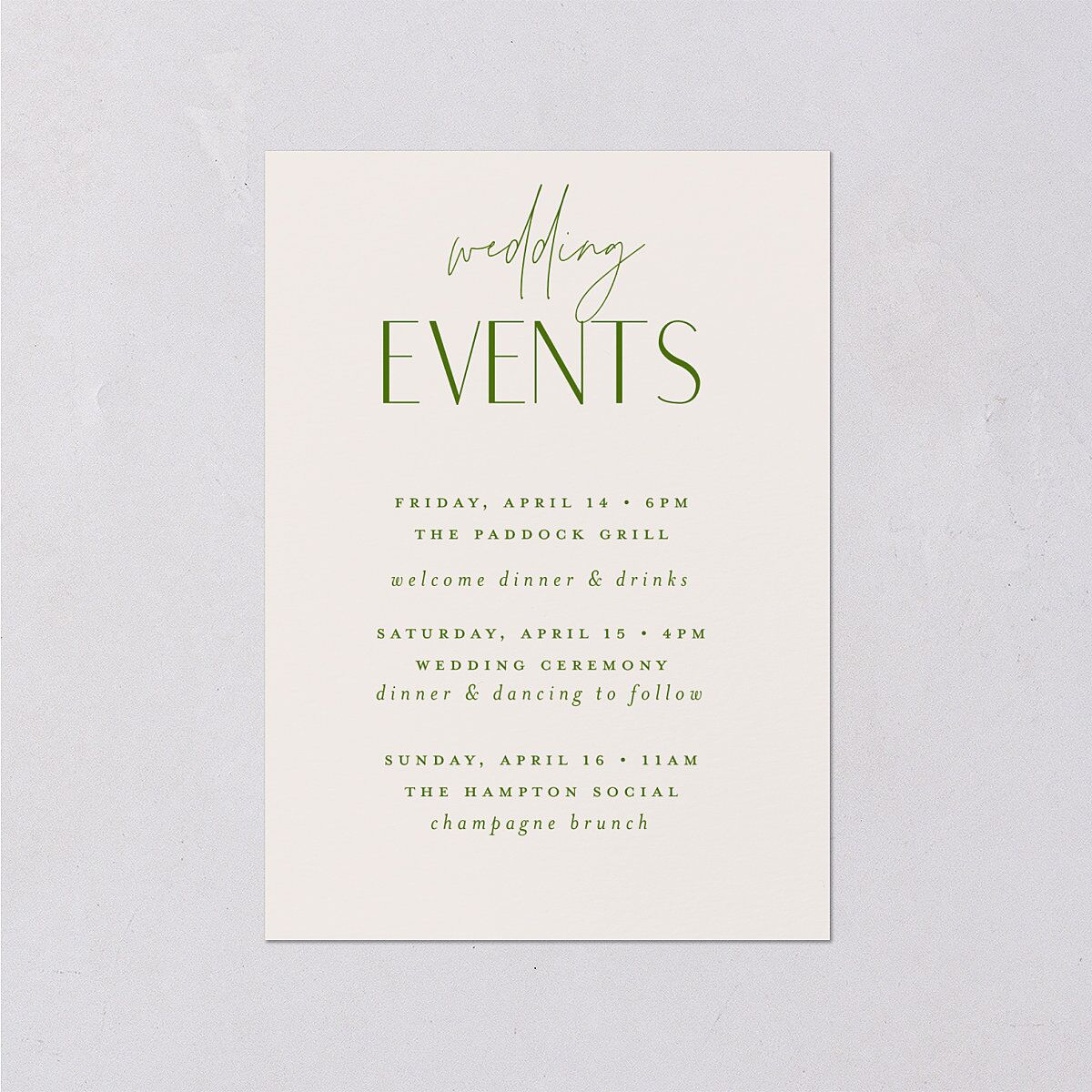 Hawaiian Tropical Monstera Frame Wedding Enclosure Cards Scottish Green Signature Standard