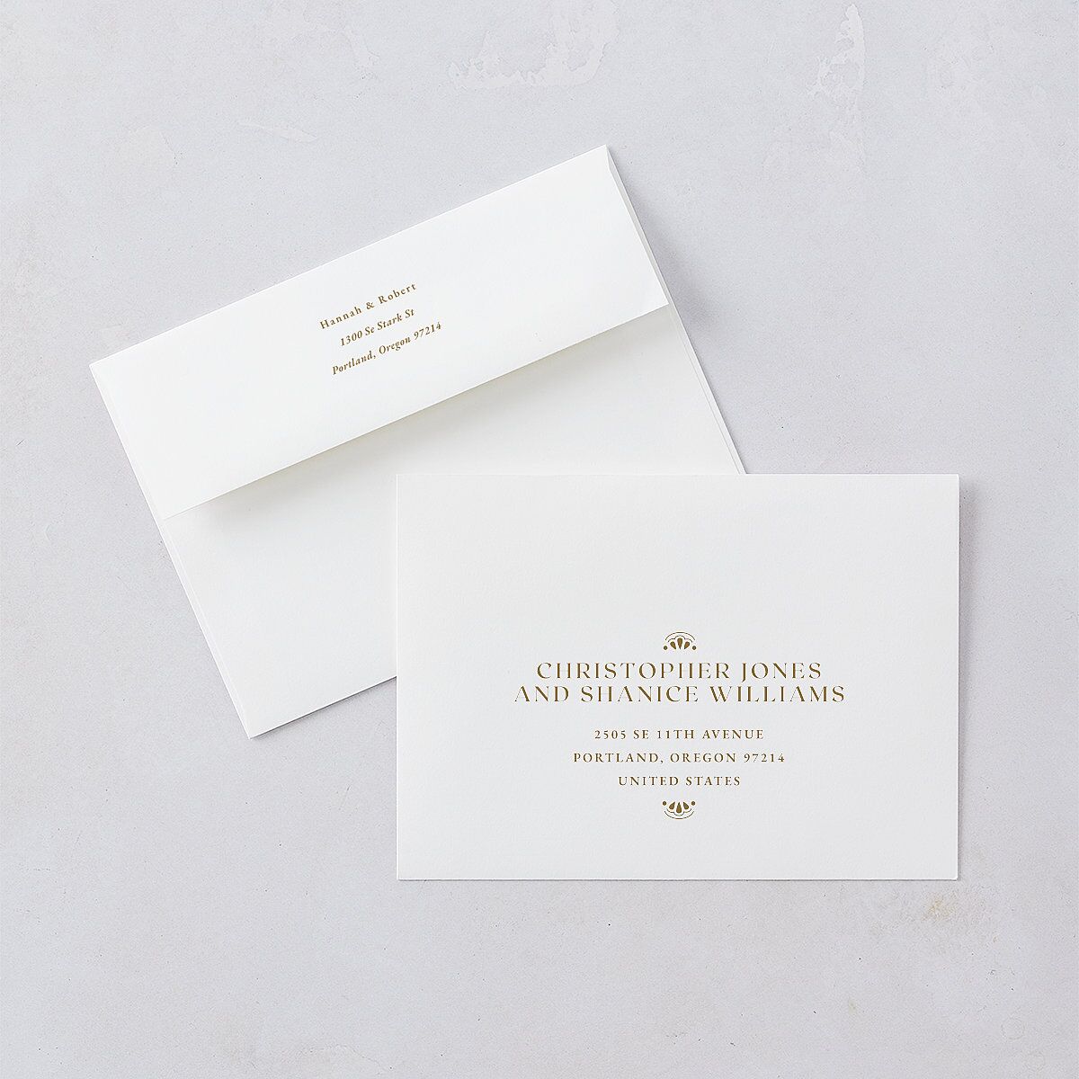 Antique Scallop Frame Wedding Invitations Linen Signature Blank No Standard