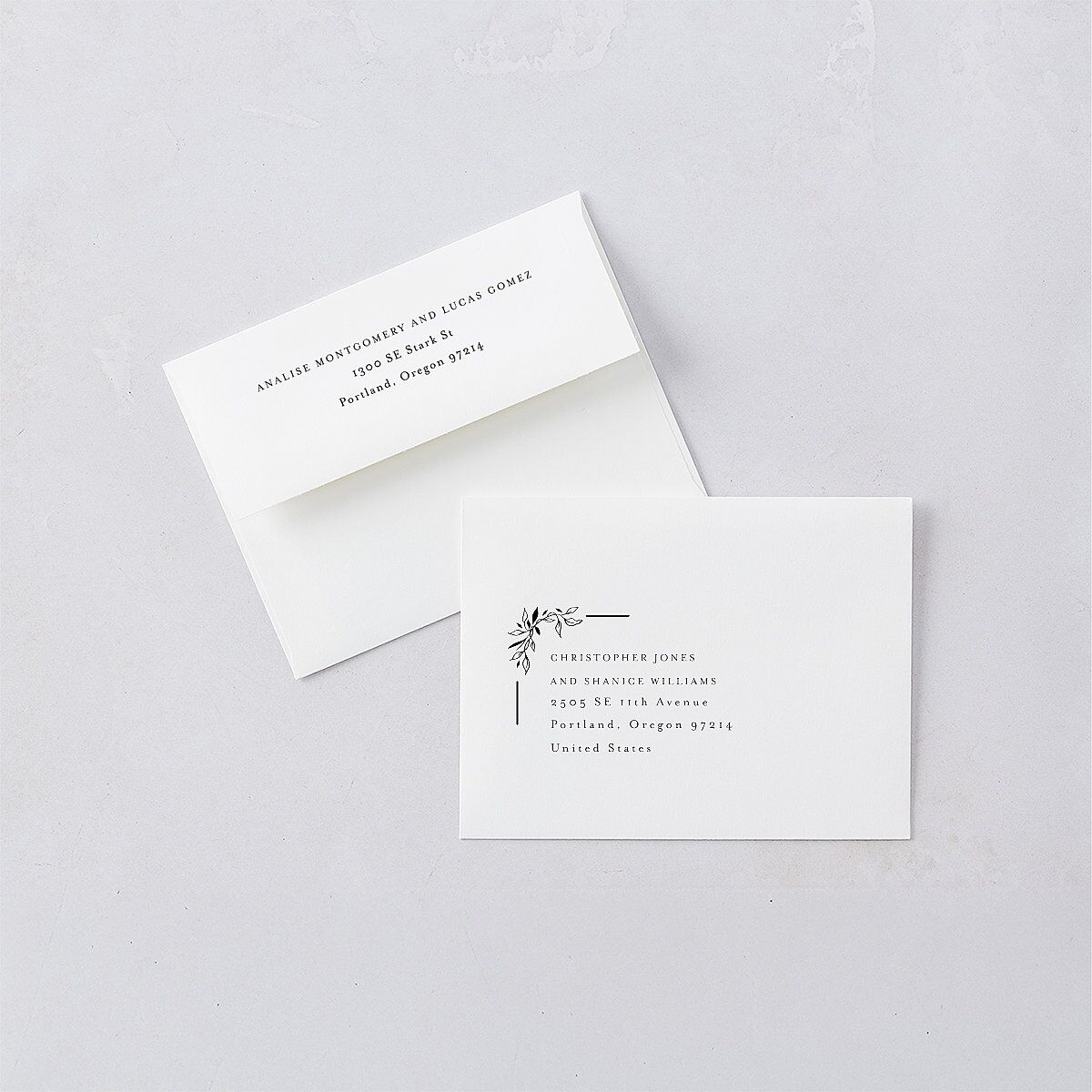 Monogram Leaves Thank You Cards Gold Eucalyptus