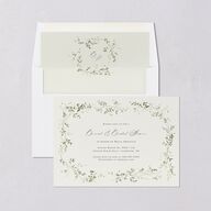 Dainty Fairytale Greenery Bridal Shower Invitations Hunter Green Signature Blank