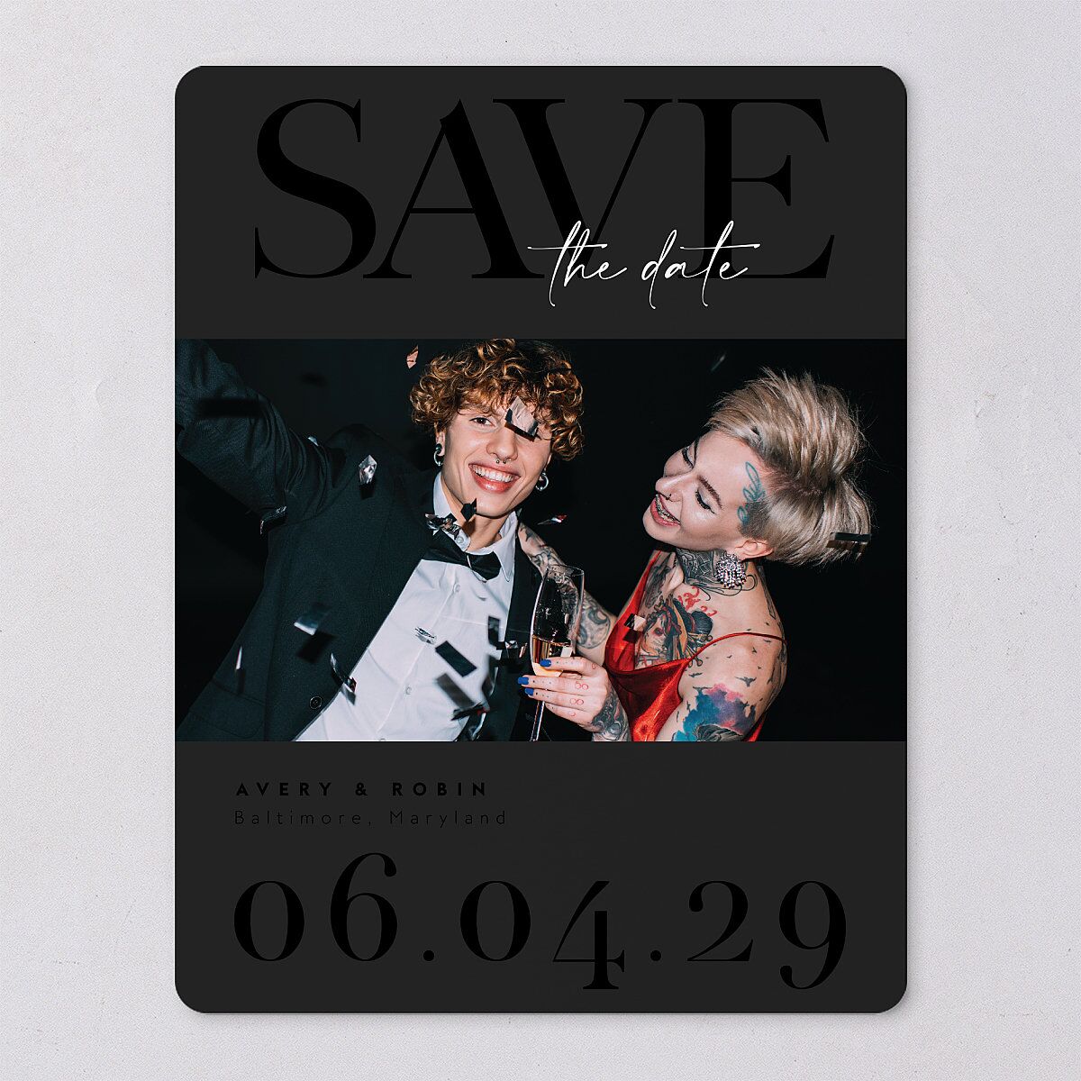 Modern Vow Save The Date Magnets — view 7