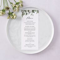 Eucalyptus Frame Menus No Foil Pure White Signature