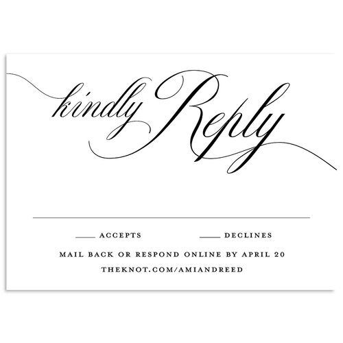 Grand Calligraphy Wedding Response Cards Licorice Signature Standard