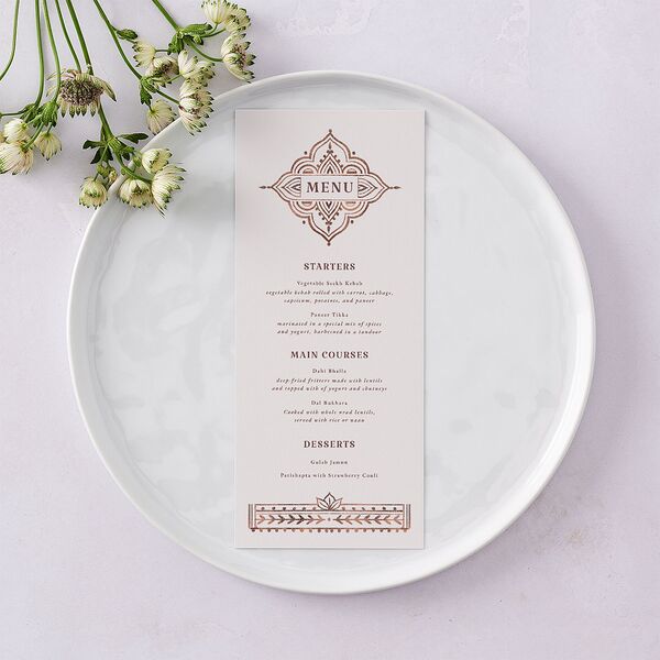 Indian Painted Henna Menus Chestnut Signature