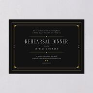Old Hollywood Glam Rehearsal Dinner Invitations Charcoal Signature Blank Standard