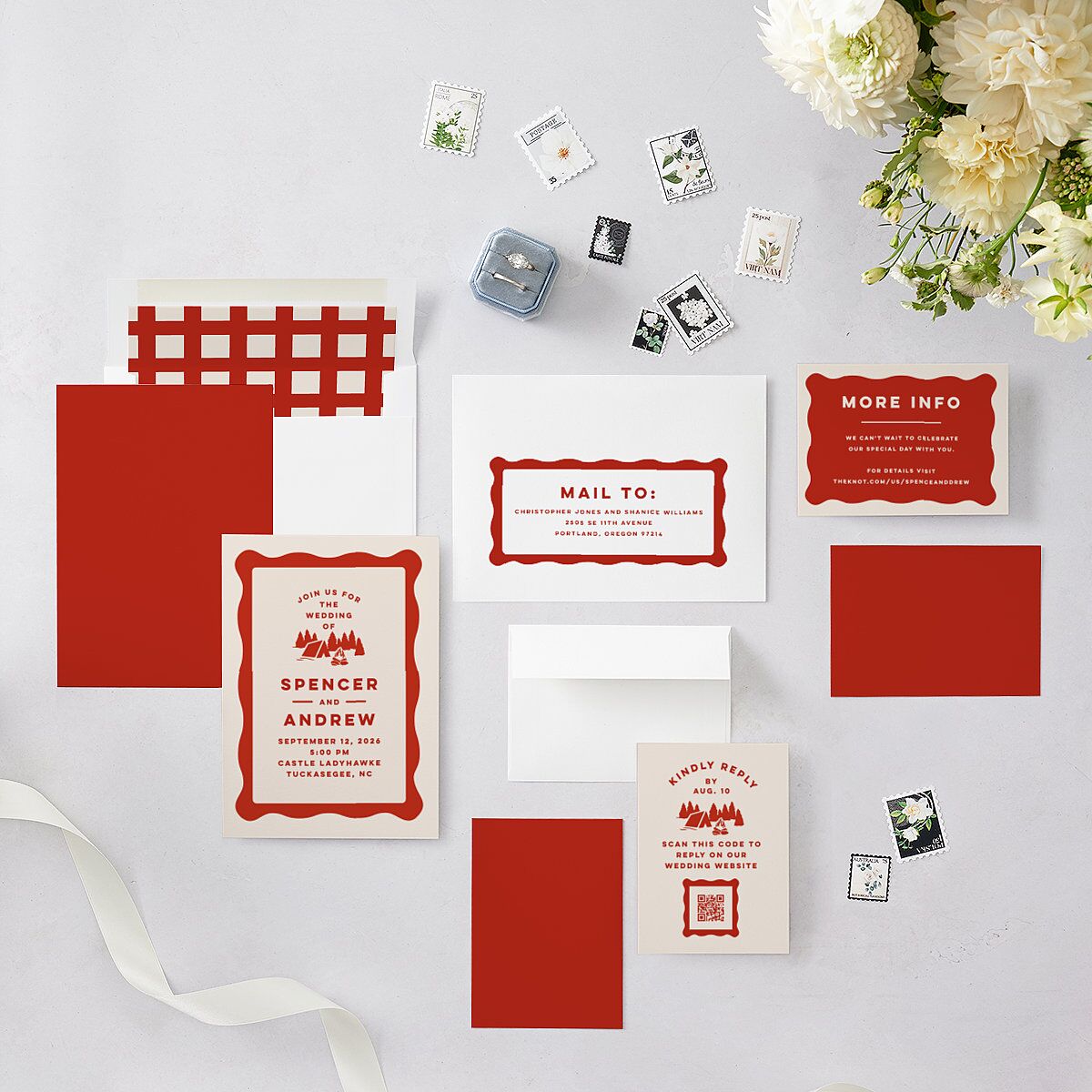 Adventure Icon Wedding Invitations Ruby Signature Blank No