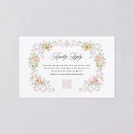 Elegant Floral Regency All-in-One Wedding Invitations Pink Cotton Signature Light Both Recipient and Return Addresses No