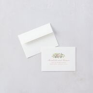 Maximalist Floral Crest Response Card Envelopes White Pink Cotton Return Address Signature Standard