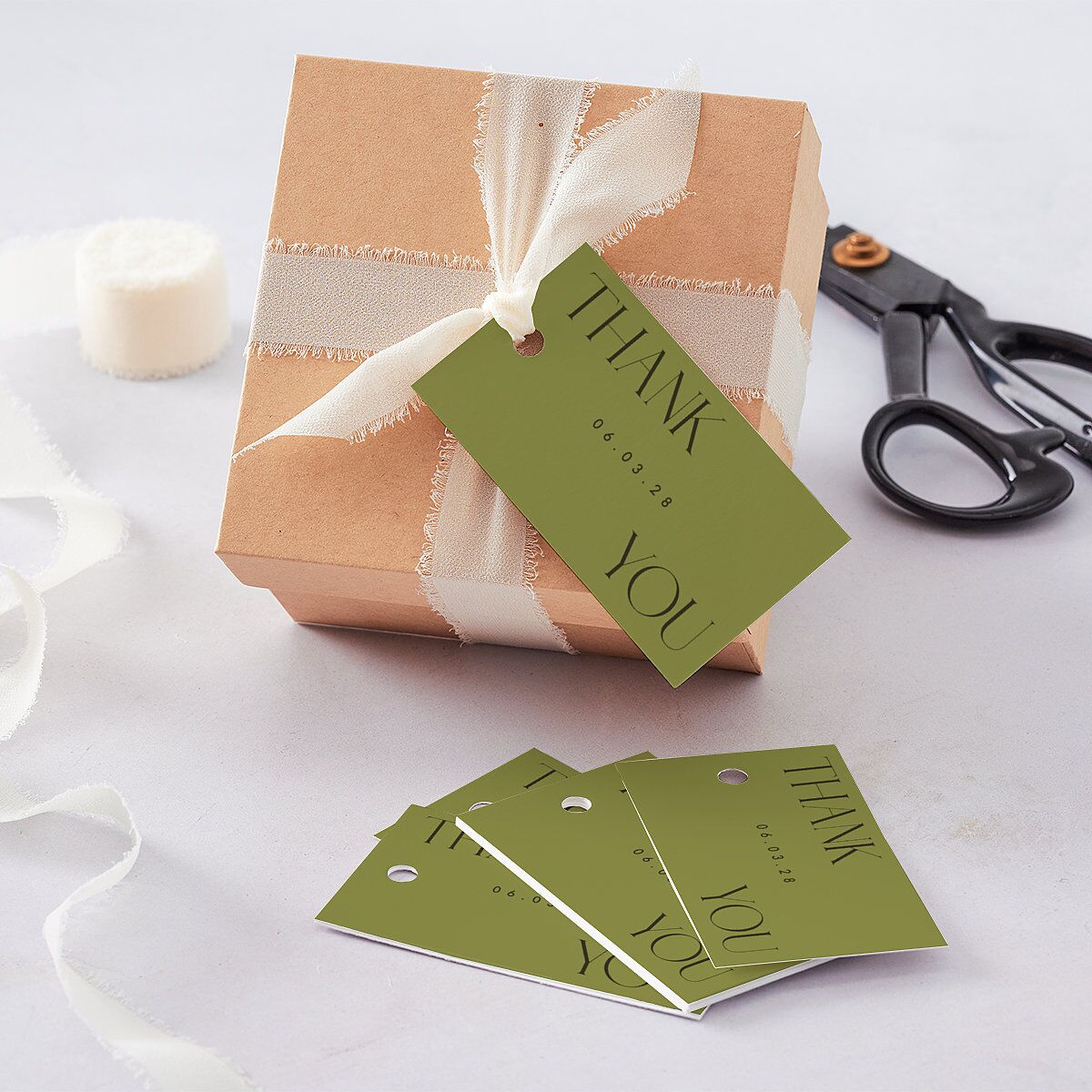 Modern Initials Favor Gift Tags Olive Signature