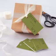 Modern Initials Favor Gift Tags Olive Signature