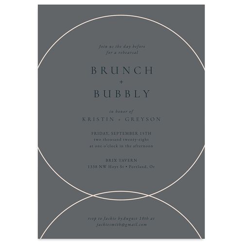 Minimal Rings Rehearsal Dinner Invitations Slate Signature Blank Standard