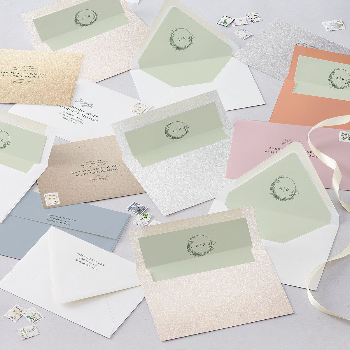 Botanical Arch Wedding Invitations Hunter Green Signature Blank No Standard