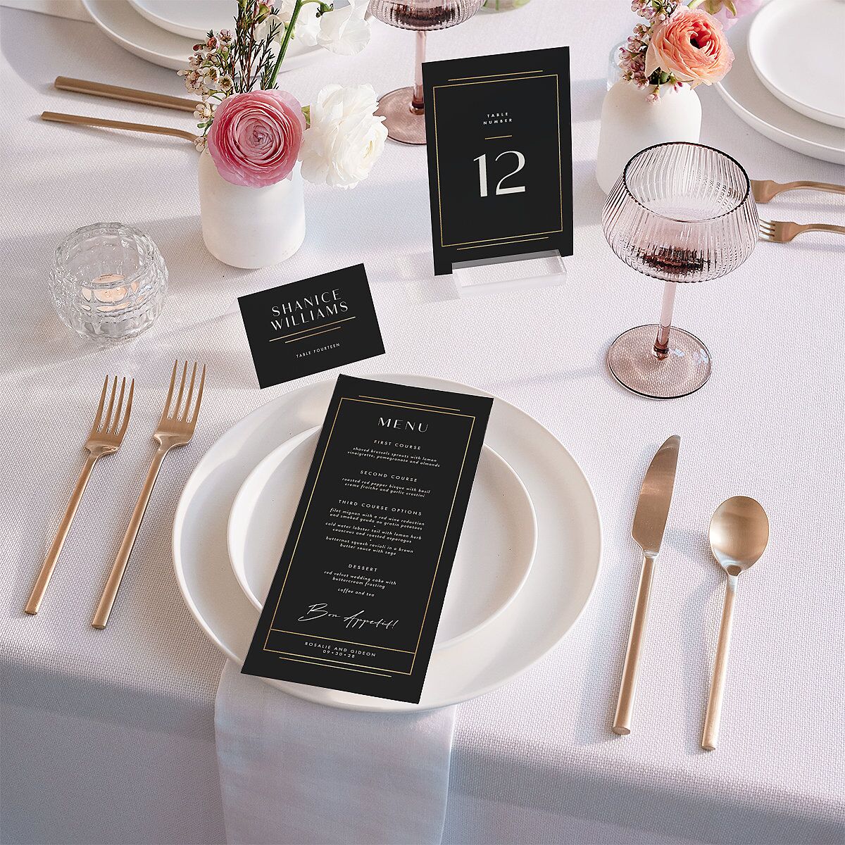 Refined Frame Menus Gold Charcoal Signature