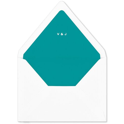 Illustrated Retro Coastal Beach Euro Envelope Liners Turquoise Luxe