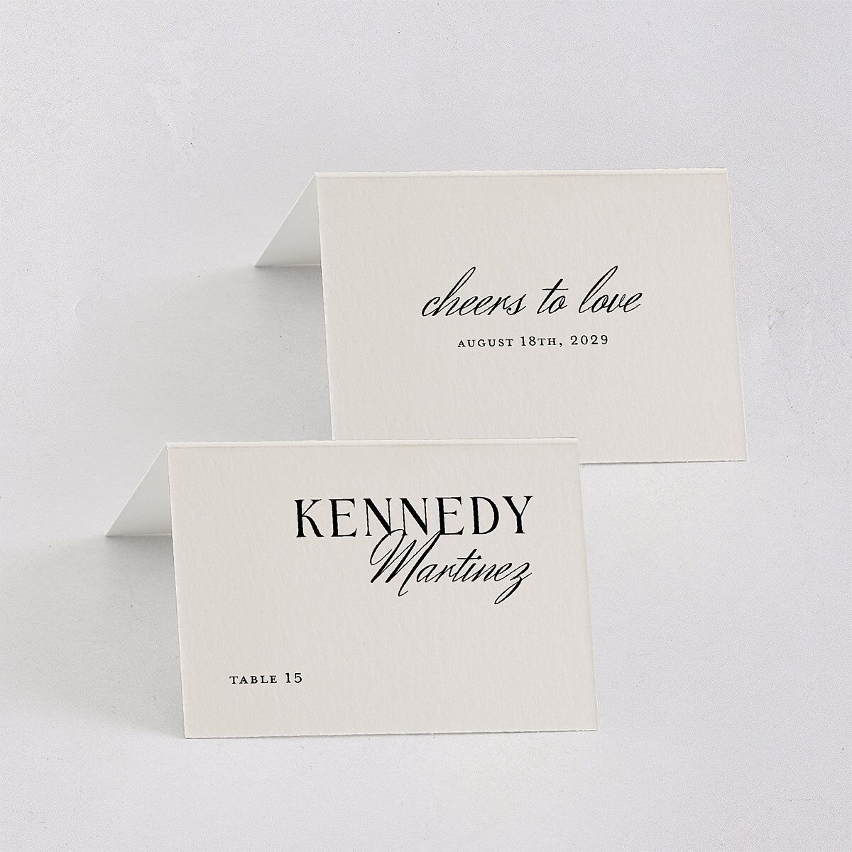 Simple Elegant Black Tie Place Cards Champagne Signature