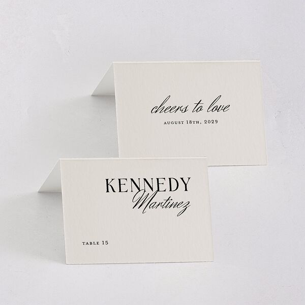 Simple Elegant Black Tie Place Cards Champagne Signature