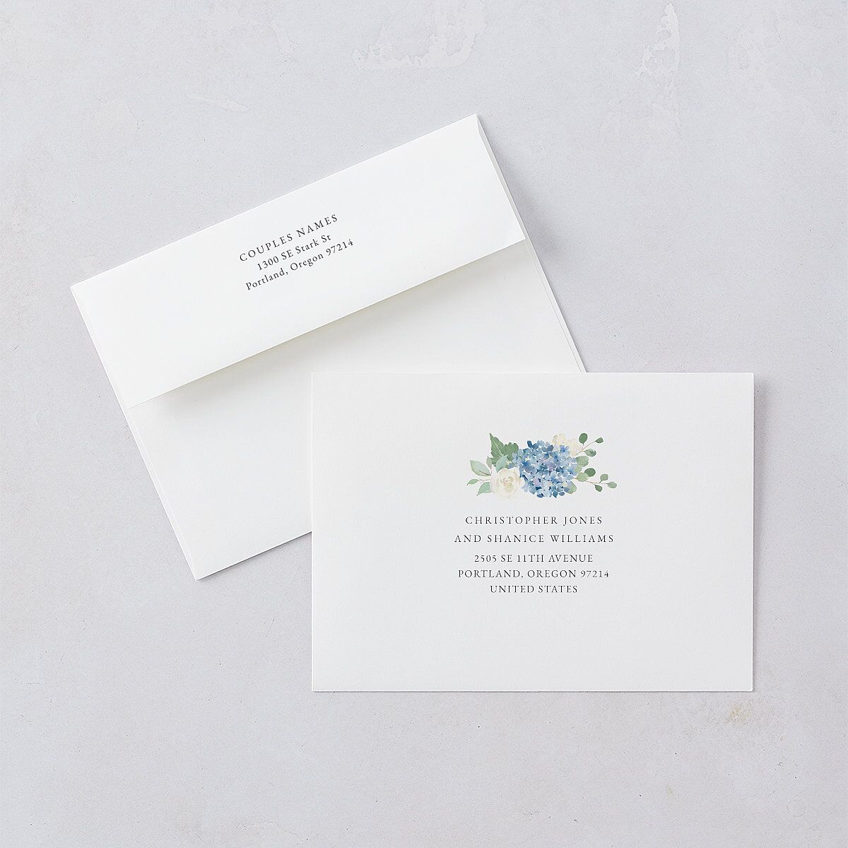 Gilded Hydrangea Save the Date Cards Gold Ocean Signature smooth Blank No
