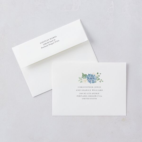 Gilded Hydrangea Save the Date Cards Gold Ocean Signature smooth Blank No