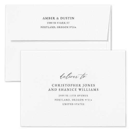 Neutral Greenery Wedding Invitation Envelopes White Daffodil Both Recipient and Return Addresses Standard Signature