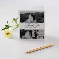 Modern Classic Picture Portrait Thank You Cards Pure White