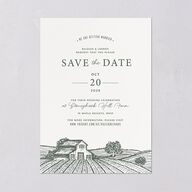 Country Farm Save The Date Cards Hunter Green Signature smooth Blank No