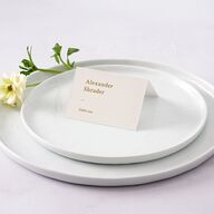 Elegant Typography Place Cards Gold Signature