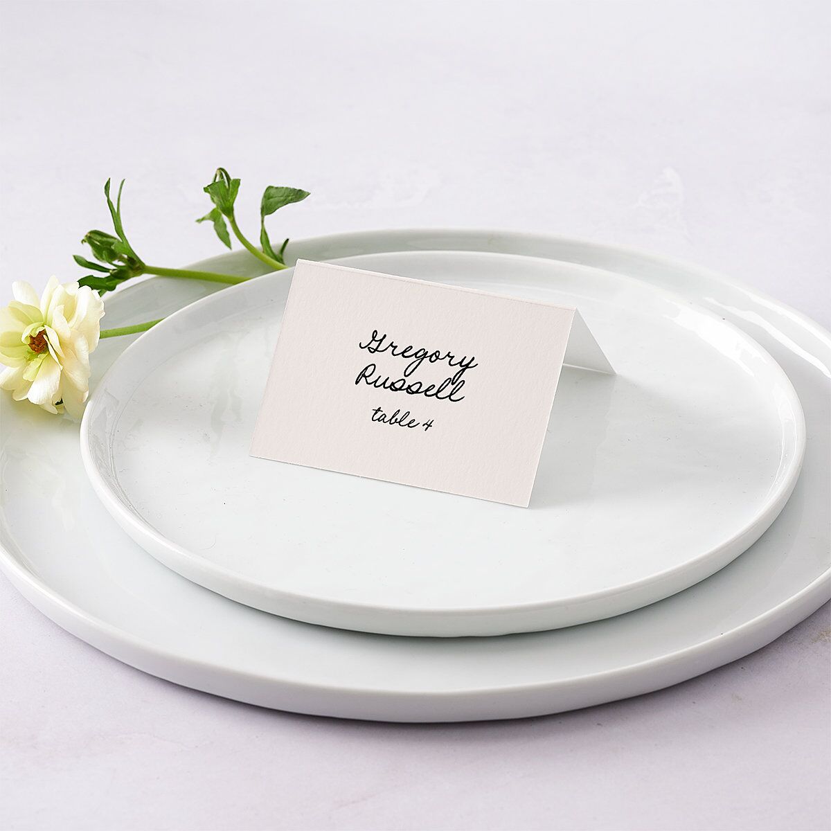 Vintage Lovebird Banner Place Cards Linen Signature
