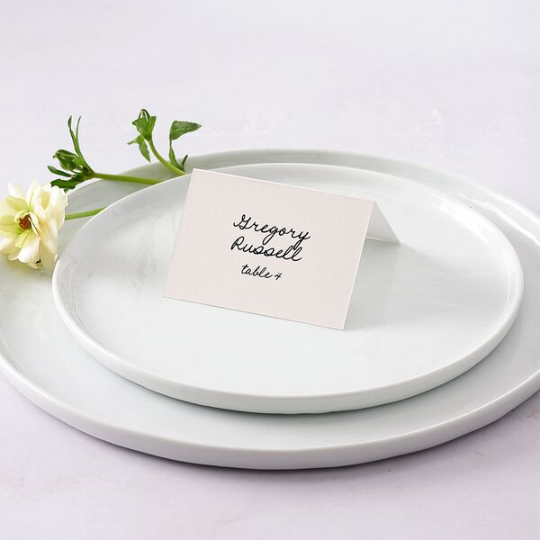 Vintage Lovebird Banner Place Cards Linen Signature