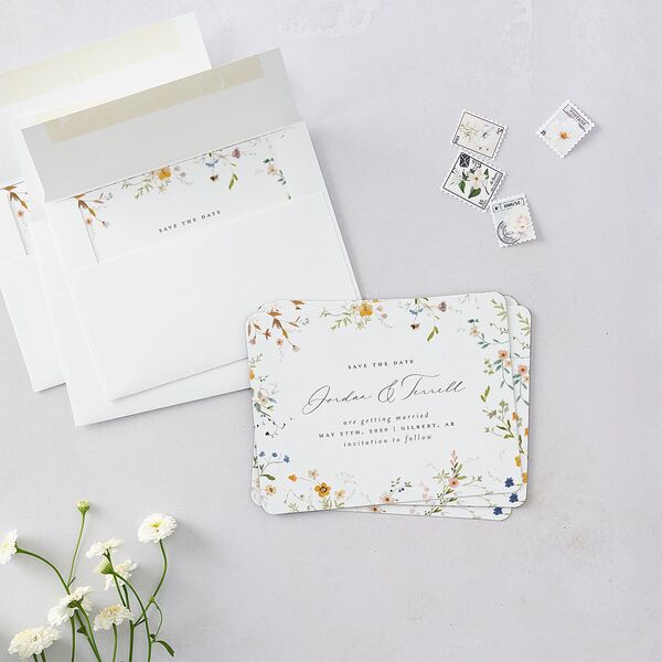 Dainty Wildflowers Save The Date Magnets Sunflower Magnet Paper