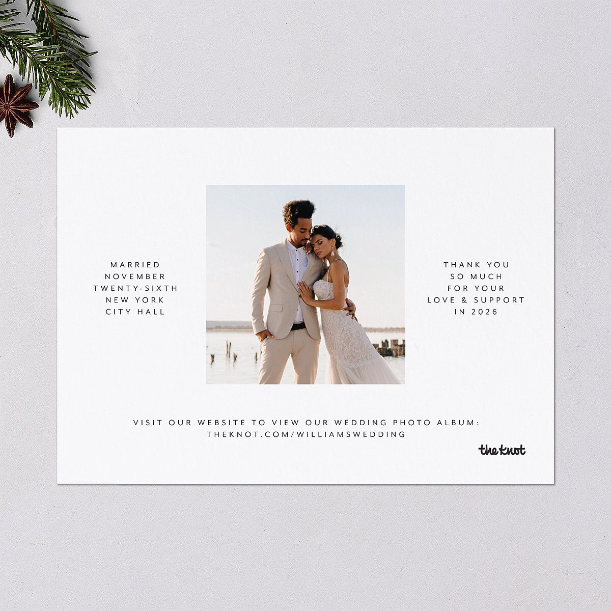 Elegant Cheer Holiday Cards Pure White Signature Blank Landscape Standard