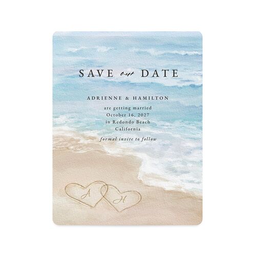 Beach Monogram Save The Date Magnets Baby Blue Magnet Paper