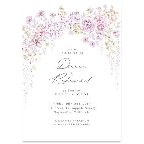 Luxury Floral Rehearsal Dinner Invitations Amethyst Signature Blank Standard
