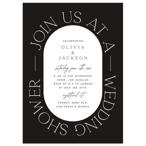 Love Is Patient Bridal Shower Invitations Midnight Signature Blank Standard