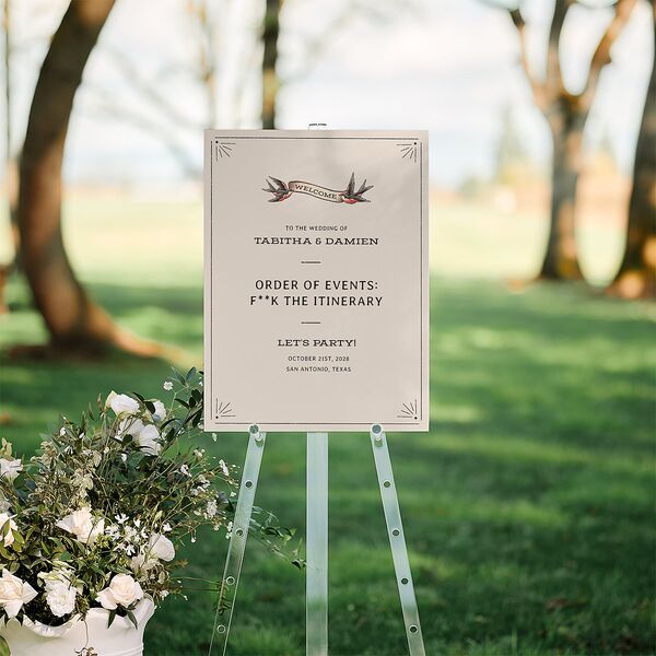 Til Death Tattoos Standard Welcome Sign Medium Linen Standard Indoor Foam Core M Welcome