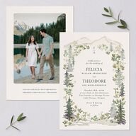 Elegant Mountain Border Wedding Invitations Meadow Signature Blank No Standard