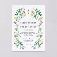 Enchanted Wildflower Wedding Invitations Sheer Lilac Signature Blank No Standard